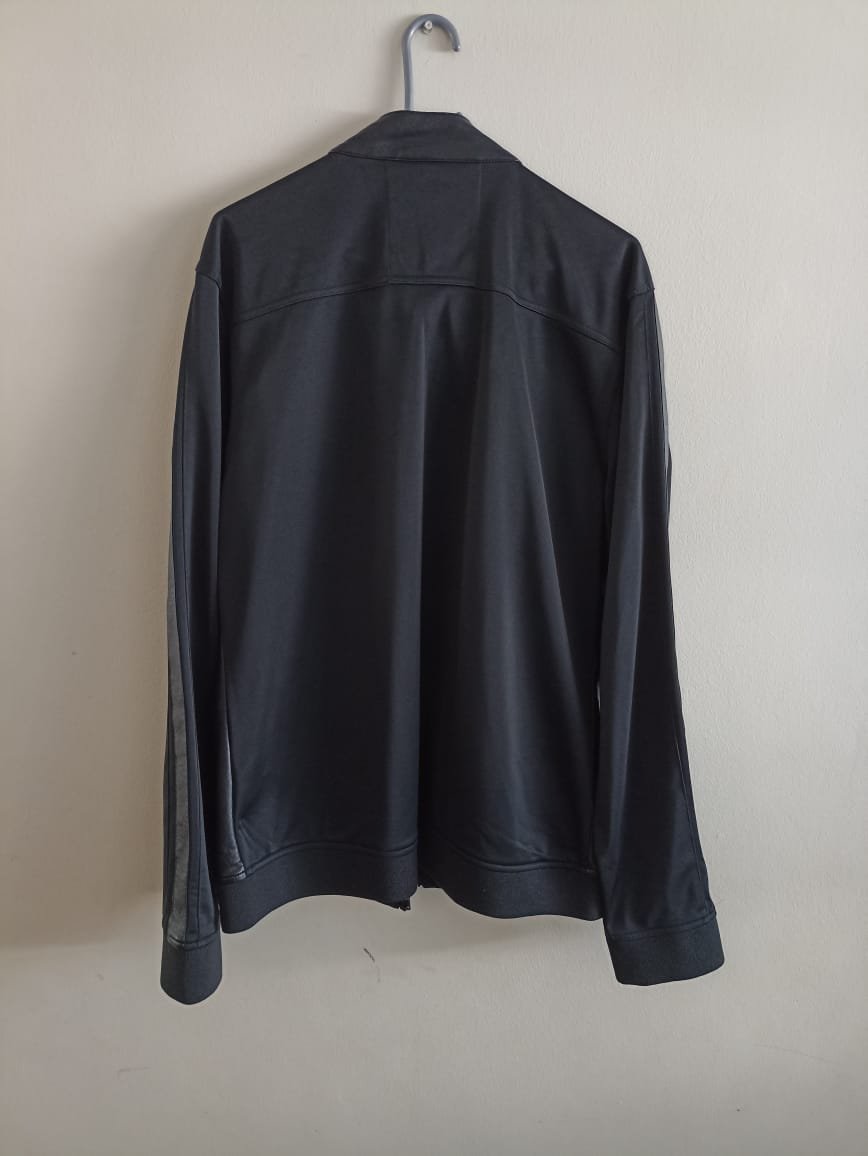 Faux leather Uzzi jacket with tracksuit material mix - Thrifts